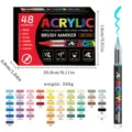 48er Set Acryl-Pinselstifte mit flexibler Spitze für die Bemalung von Stein und Glas - 48-Farben-Set