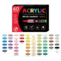 Komplettes Set mit 60 Farben Acryl-Pinselstiften mit direkter Flüssigkeit und Farbtabelle - 60-Farben-Set