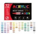 Professionelles 72 Farben Acryl-Pinselmarker-Set mit detaillierter Farbtabelle für Künstler - 72 Farben Set