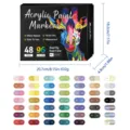 Acrylic paint markers set dual tip 48 pack 96 colors art drawing watercolor pens - 48 Pens / 96 Colors Set