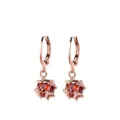 Roségoldene geometrische Ohrhänger mit rotem Zirkon im Lu-Ban-Schloss-Design Set - Lu Ban Schloss Ohrbügel / Roségold (Rot)