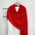 Eleganter roter einfarbiger Schal aus Baumwolle und Leinen für Damen leichter Schulterschal - 180x90cm / Rot