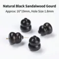 Perles en bois d'ébène naturel en forme de gourde pour accessoires de bijoux DIY 16x19mm - 16x19mm / Calebasse en Ébène Naturel