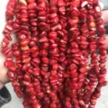 Cuentas de piedra roja natural irregulares para la creación de joyas de bricolaje kit - 5-8mm aprox. 80cm/Tira / Fragmentos Rojos Optimizados (JDXSS06)