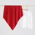 Eleganter 90cm fester roter Satin-Seiden-ähnlicher quadratischer Kopftuch für Frauen - 90x90cm / Weinrot