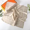 Vintage bloemenprint beige zijden vierkante sjaal voor dames 70x70cm elegant item - Stijl 16 / 70x70cm