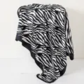 Elegante pañuelo cuadrado de seda de imitación con estampado de cebra blanco y negro 90x90cm - K8 negro y blanco