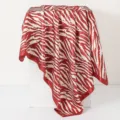 Elegante pañuelo de satén con estampado de cebra rojo y blanco 90x90cm con caída lujosa - K8 Rojo