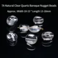 Cuentas de cristal blanco natural de alta transparencia para creación de joyas DIY - Cuenta de Pepita 7A (10-15x13-18mm) / Pieza única