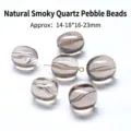 Cuentas de cuarzo ahumado ovaladas irregulares para joyería DIY 14-18x16-23mm - Cuenta de Caramelo Irregular / 14-18x16-23mm