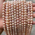 Natuurlijke roze zoetwaterparels bijna ronde losse kralen voor DIY sieraden maken. - 1A Ronde Stijl / 8-9mm (ong. 36 stuks) / Roze