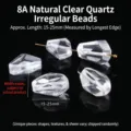 Cuentas de cristal blanco natural 8A forma irregular para fabricación de joyas DIY 15-25mm - Cuenta de Pepita 8A (15-25mm) / Pieza única