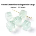 Natural pale green strawberry quartz cube beads for DIY jewelry making, 11-14mm size - Standard Size / Natural Green Crystal Cube - Large