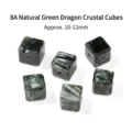Natural 8A Green Serafinite cube stone beads for DIY jewelry making, 10-12mm size - Standard Size / 8A Natural Seraphinite Cube