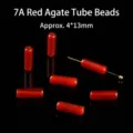 High grade 7A natural red agate cylindrical tube beads for DIY jewelry making 4x13mm - 4x13mm / 1 Piece/Pack / Red