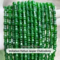 Grüne Chalcedon Schleifen-Rohrperlen für DIY-Armband Schmuckherstellung - Imitat Hetian Grüne Jade Chalzedon