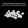 5A grade natural white freshwater rice pearls with straight holes for jewelry DIY - 4-5mm / Natural White