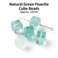 Transparente 10 mm natürliche grüne Fluorit-Würfelperlen für DIY-Schmuckzubehör - Natürlicher Grüner Fluorit Würfel (JDXFK24) / 10mm