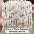 Natural white baroque toothpick pearls strings for DIY jewelry making accessories - Small Baroque Toothpick Pearl / Diameter 5-7mm*Length 25-35mm / White