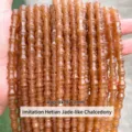 Bernsteinfarbene Schleifenperlen aus Chalcedon für DIY Armbandherstellung 8x12mm - Imitat Zucker Jade Chalzedon