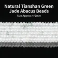 Natural Tianshan green jade abacus beads 4x2mm for DIY necklace bracelet jewelry making - Abacus Beads / 4x2mm (Approx 145 Pcs)