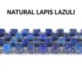 Natural faceted square Lapis Lazuli stone beads for handmade DIY jewelry bracelets - 6mm / Faceted Square Bead / Natural Lapis Lazuli