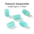 Natural Amazonite hexagonal stone beads for DIY jewelry accessories, size 9-14mm - Hexagonal Cylinder Shape
