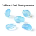 Perle irregolari sfaccettate in acquamarina blu diavolo 5A per creazione gioielli fai da te - 5A Blu Diavolo / 13-17*8-12mm