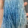 Natural light blue aquamarine irregular tumbled beads for DIY jewelry making material - 16cm Strand / 5A Grade Gradient Blue Tumbled Beads Approx 24 Pieces