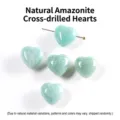 Natural heart-shaped aqua amazonite stone beads with horizontal holes for DIY jewelry - Heart Shape