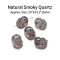 Cuentas talladas de cuarzo ahumado natural para joyería DIY, 10x14mm a 11x15mm - Pixiu / Aprox 11x15mm / Marrón Té