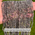 Faceted rose red and gun black crystal glass flat beads for DIY jewelry making accessories - Rose Red and Half Gun Black Glass Rondelle Beads / 4x3