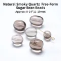 Cuentas de cuarzo ahumado natural forma frijol 9-14x11-19mm para joyería artesanal - Cuenta de Caramelo Irregular / Aprox 9-14x11-19mm / Marrón Té