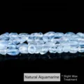 Natural irregular aquamarine tumbled beads for DIY jewelry making - Bead Strand / Light Wax Polished 8-10mm Approx 35-45 Pieces