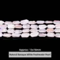 Perle d'acqua dolce barocche bianche naturali per gioielli fai da te, 13x18mm - Perla Barocca Rettangolare / 13*18mm / Bianco