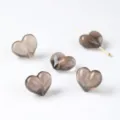 Cuentas de corazón de cuarzo ahumado natural para la creación de joyas de bricolaje - Cuenta de Melocotón en Forma de Corazón / 15x12x6mm / Marrón Té