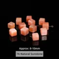 Hochwertige 7A natürliche Sonnenstein Würfelperlen für DIY Schmuckherstellung 8-10mm - 7A Natürlicher Sonnenstein Würfel (JDXFK24) / 8-10mm
