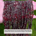 Faceted red and gun-black glass beads for DIY jewelry making - Red and Half Gun Metal Glass Rondelle Beads / 4x3