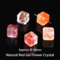 Cuentas de cubo de cristal de cuarzo hematoide rojo natural para joyería de 8-10mm - 8-10mm / Cuarzo hematoide rojo natural