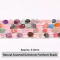 Perles de cristal multicolores naturelles, environ 6-8 mm pour bijoux DIY uniques - Style Pépite Irrégulière / 6-8mm (Env. 50 Pièces) / Coloré