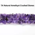 7A natürliche Amethyst-Splitterperlen unregelmäßige Trommelsteine für Schmuck - 7A Qualität Unregelmäßige Perlen (Leicht Gewachst) / 3-5mm 80cm Länge (Ca. 350 Stk)