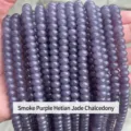 Detailed macro view of smoky purple chalcedony abacus beads for DIY jewelry making - Abacus Beads / 8*5mm (Approx 70 Pieces) / Smoky Purple