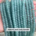 Macro shot of teal green chalcedony abacus beads for DIY jewelry making accessories - 8x5mm (ai-Approx 70 Pcs) / Guatemala Jadeite Color