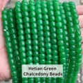 High quality 8mm natural green jade chalcedony barrel beads for professional DIY jewelry - Antique Style Beads / 7*8mm (Approx. 54 Pieces/Strand) / Hetian Jasper Color