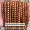 8mm sugar-colored Hetian jade chalcedony barrel beads for DIY jewelry making - Antique Style Beads / 7*8mm (Approx. 54 Pieces/Strand) / Sugar Jade Color