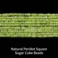 High-quality natural green peridot cube beads for DIY jewelry making and crafts - 2-2.5mm / Pack of 140-155 / Natural Peridot Sugar Cube Beads