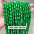 Natural green chalcedony stone round beads for handmade jewelry making DIY crafts - Abacus Beads / 8*5mm (Approx 70 Pieces) / Dark Green