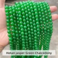 Green chalcedony round beads strands for DIY jewelry making - Round Beads / Approx 4mm (Approx 90 Pcs/Strand) / Emerald Green