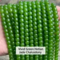 Sun-green 8mm Hotan jade chalcedony barrel beads for handmade DIY jewelry making - Antique Style Beads / 7*8mm (54 Pieces/Strand) / Bright Green