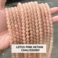 Premium lotus pink Hetian jade chalcedony round loose beads for DIY jewelry making - Round Beads / 8mm (47 Pieces/Pack) / Lotus root pink